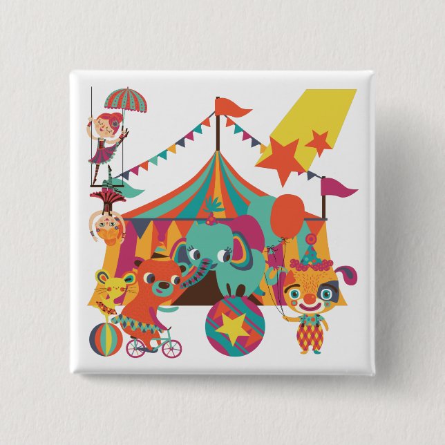 Circus Performers 15 Cm Square Badge (Front)