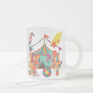 Circus Performers Frosted Glass Coffee Mug