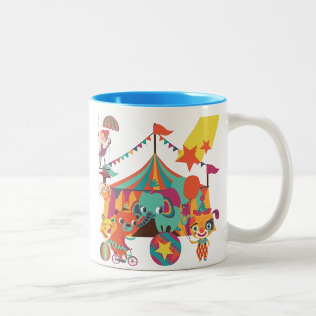 Circus Performers Two-Tone Coffee Mug (Right)