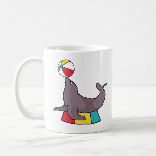 Circus Performing Seal Coffee Mug (Left)