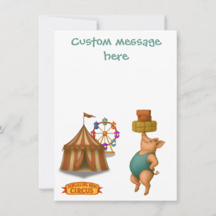 Circus pig. Add your own message. Thank You Card