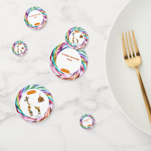 Circus pig, wolf & sheep confetti