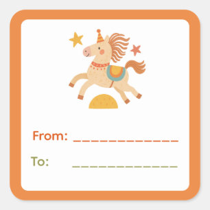 Circus Pony Gift Label