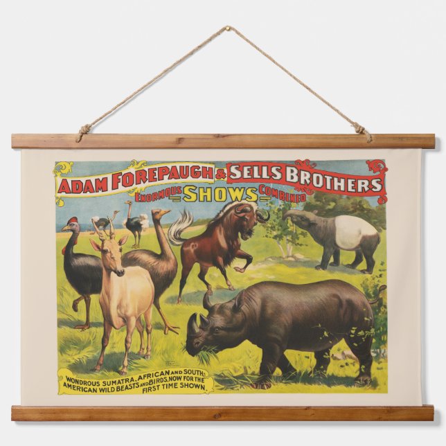 Circus Poster For Adam Forepaugh & Sells Brothers Hanging Tapestry (Front)