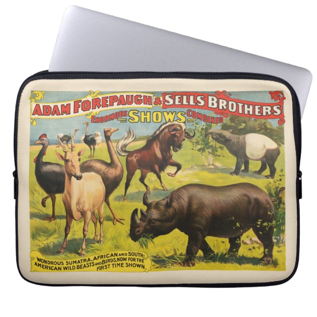 Circus Poster For Adam Forepaugh & Sells Brothers Laptop Sleeve (Front)