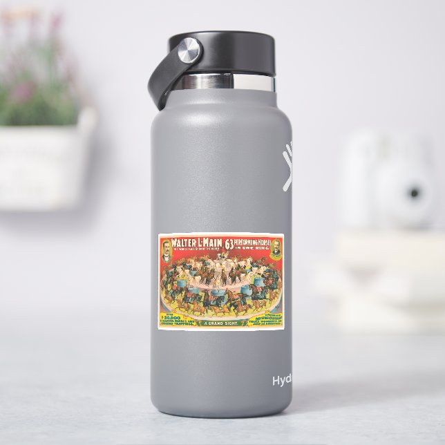 Circus Poster Of 63 Performing Horses In One Ring (HydroFlask)