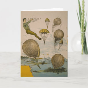 Circus Poster Of An Aerial Balloon Performance Card