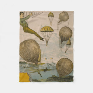 Circus Poster Of An Aerial Balloon Performance Fleece Blanket