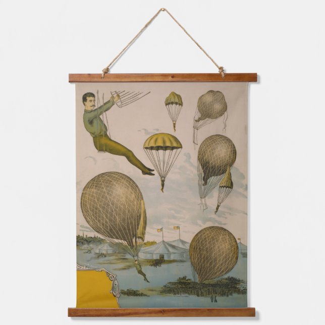 Circus Poster Of An Aerial Balloon Performance Hanging Tapestry (Front)
