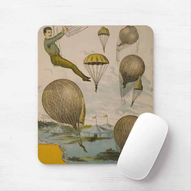 Circus Poster Of An Aerial Balloon Performance Mouse Mat (With Mouse)