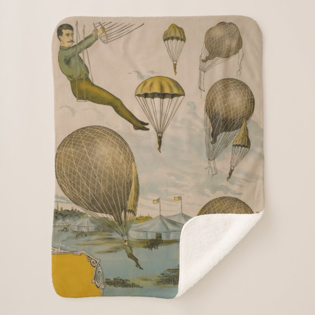 Circus Poster Of An Aerial Balloon Performance Sherpa Blanket (Front)