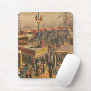 Circus Poster Of Animals On Exhibit In A Tent Mouse Mat