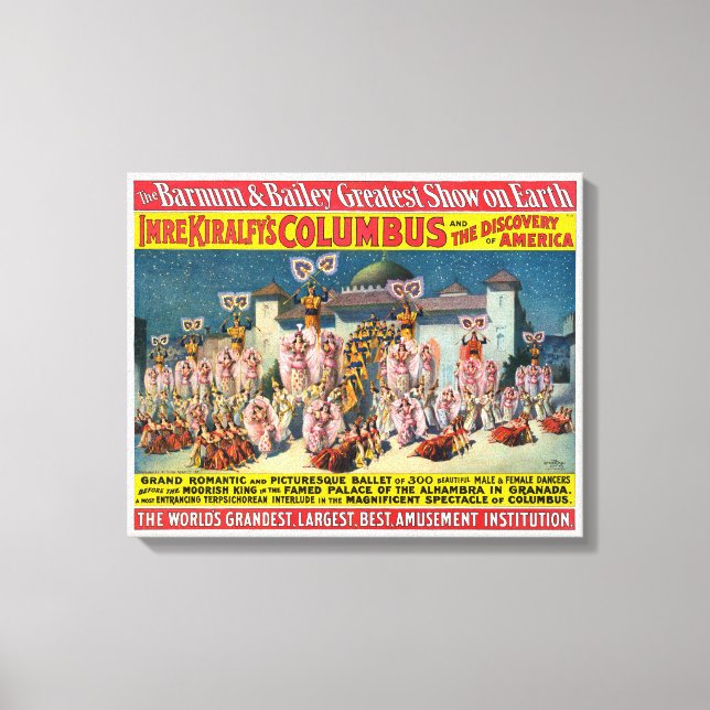 Circus Poster Of Dancers Before The Moorish King Canvas Print (Front)