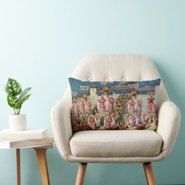 Circus Poster Of Dancers Before The Moorish King Lumbar Cushion (Chair)