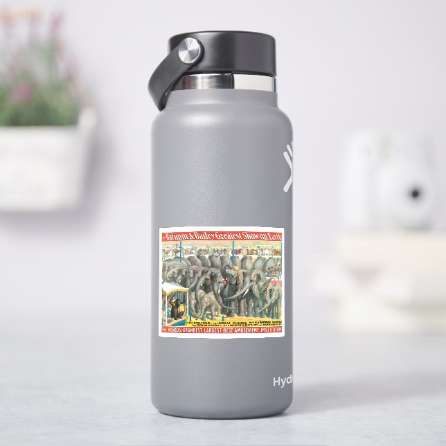Circus Poster Of Elephants And Animals In Cages (HydroFlask)
