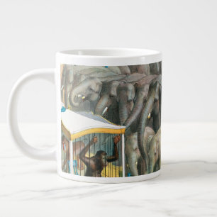 Circus Poster Of Elephants And Animals In Cages Large Coffee Mug