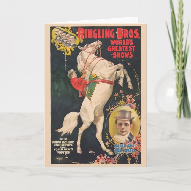 Circus Poster Of Madam Ada Castello On A Horse Card (Front)