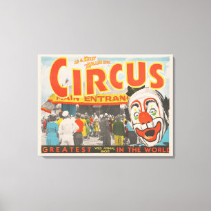 Circus Poster Of People Entering The Big Top Canvas Print