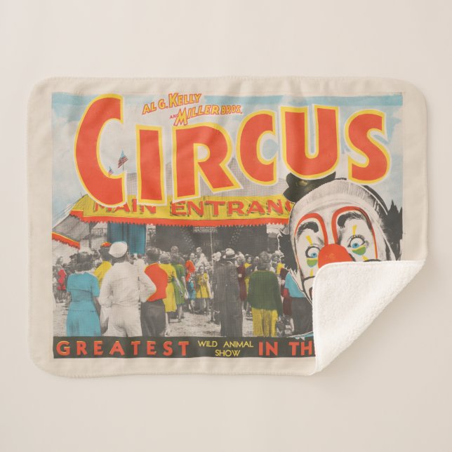 Circus Poster Of People Entering The Big Top Sherpa Blanket (Front (Horizontal))