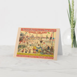 Circus Poster Of People In Costumes Performing Card