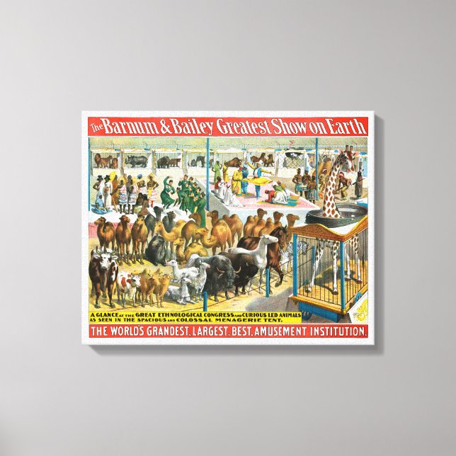 Circus Poster Of People Of Different Nationalities Canvas Print (Front)