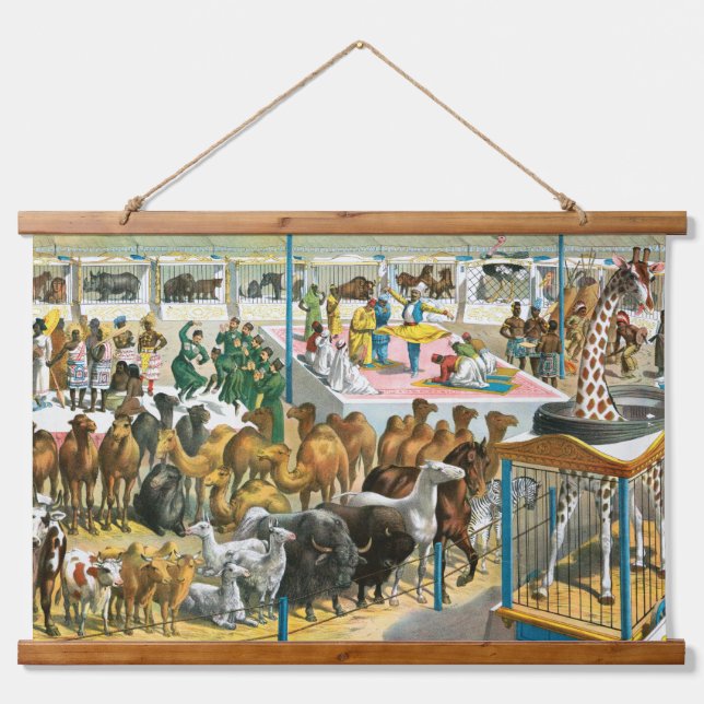 Circus Poster Of People Of Different Nationalities Hanging Tapestry (Front)