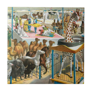 Circus Poster Of People Of Different Nationalities Tile