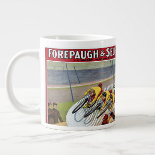 Circus Poster Of The Seven Gaynells Riding Bikes Large Coffee Mug