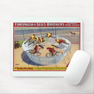 Circus Poster Of The Seven Gaynells Riding Bikes Mouse Mat