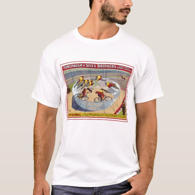 Circus Poster Of The Seven Gaynells Riding Bikes T-Shirt (Front)