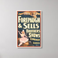 Circus Poster Of Tiger And Woman On Horseback