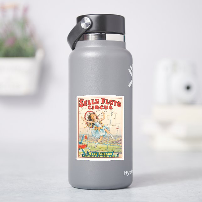 Circus Poster Of Tight-Rope Walker With A Parasol (HydroFlask)