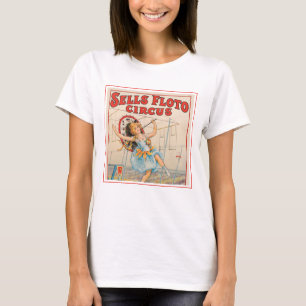 Circus Poster Of Tight-Rope Walker With A Parasol T-Shirt