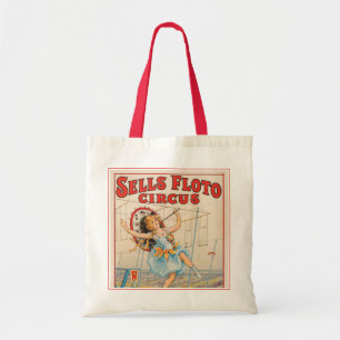Circus Poster Of Tight-Rope Walker With A Parasol Tote Bag