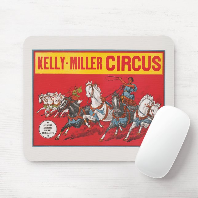 Circus Poster Of Two Men In Chariots Racing Mouse Mat (With Mouse)