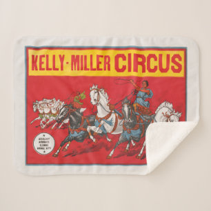 Circus Poster Of Two Men In Chariots Racing Sherpa Blanket