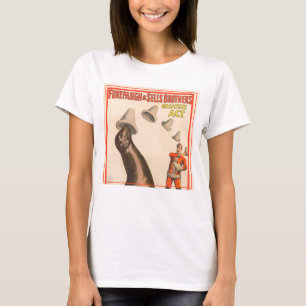 Circus Poster Showing A Sea Lion Catching Hats T-Shirt