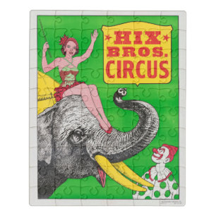 Circus Poster Showing A Woman An Riding Elephant. Jigsaw Puzzle