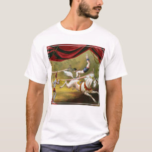 Circus Poster Showing Acrobat Performing On Horse. T-Shirt