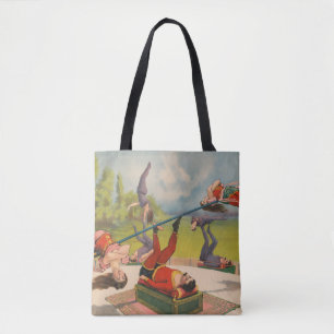 Circus Poster Showing Acrobatic Acts, Circa 1899. Tote Bag
