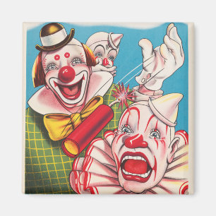Circus Poster Showing Clown Faces And Fire Cracker Magnet