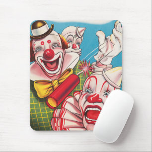 Circus Poster Showing Clown Faces And Fire Cracker Mouse Mat