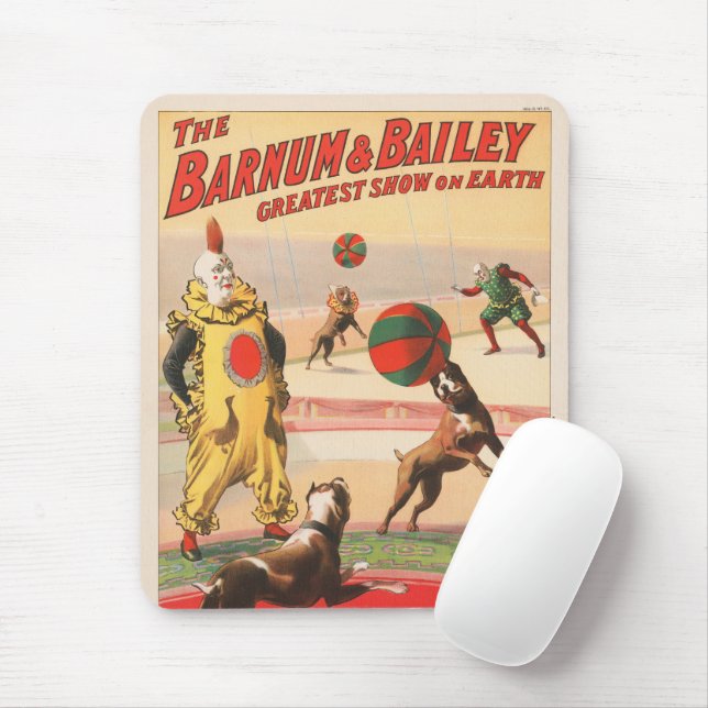 Circus Poster Showing Clowns With Performing Dogs Mouse Mat (With Mouse)