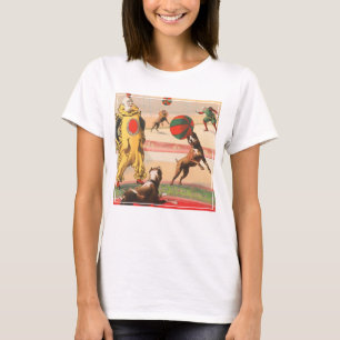 Circus Poster Showing Clowns With Performing Dogs T-Shirt