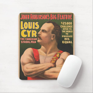 Circus Poster Showing Louis Cyr With Arms Crossed Mouse Mat
