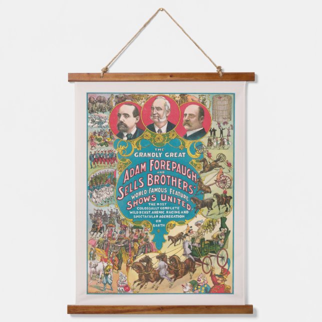 Circus Poster Showing Many Circus Scenes Hanging Tapestry (Front)