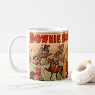 Circus Poster Showing Many Horses Doing Stunts. Coffee Mug