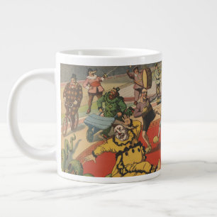 Circus Poster Showing The Amusing Antics Of Clowns Large Coffee Mug