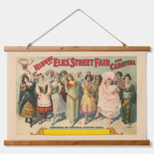 Circus Poster Showing Women In National Costume Hanging Tapestry
