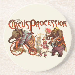 Circus Procession Elephant Antique Art Coaster